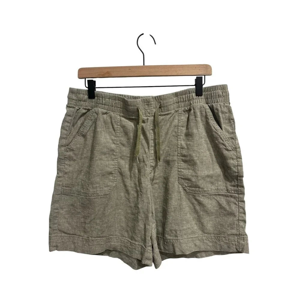 Orvis Linen Blend Shorts Lot 2 Size 16 Elastic Waist Casual Summer - Picture 3 of 12